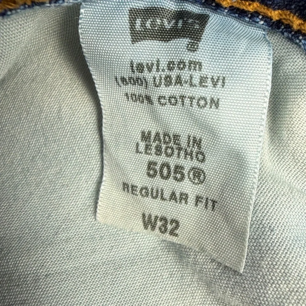 Levis 505 Mens Regular Fit Cutoff Denim Shorts Blue Medium Wash W32 Cut Off